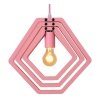 Drewniana lampa wisząca różowa nowoczesna boho designerska możliwość ściemniania MAURO 77489/33/66 LUCIDE